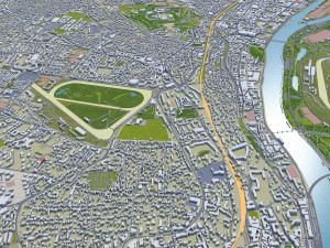 hauts de seine city paris 3D 모델