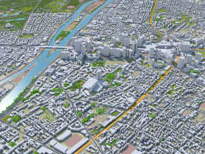 hauts de seine city paris 3D 모델