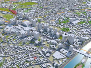hauts de seine city paris 3D 모델