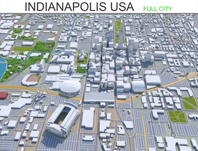 indianapolis indiana usa 3D Модель .c4d .max .obj .3ds .fbx .stl .blend 