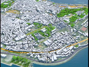 Metropolitan Area Istanbul Turkey 100km 3D Model