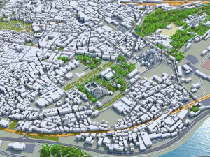 महानगरीय क्षेत्र इस्तांबुल तुर्की 100 किमी 3D मॉडल