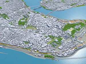 महानगरीय क्षेत्र इस्तांबुल तुर्की 100 किमी 3D मॉडल