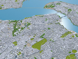 Metropolitan Area Istanbul Turkey 100km 3D Model