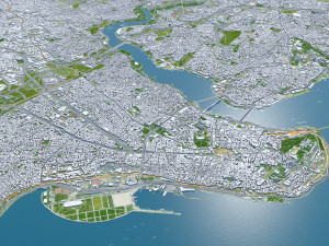 Metropolitan Area Istanbul Turkey 100km 3D Model