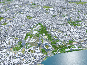 Metropolitan Area Istanbul Turkey 100km 3D Model