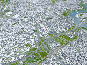 Metropolitan Area Istanbul Turkey 100km 3D Model