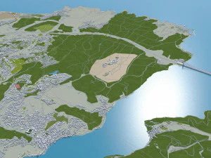 महानगरीय क्षेत्र इस्तांबुल तुर्की 100 किमी 3D मॉडल