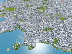 महानगरीय क्षेत्र इस्तांबुल तुर्की 100 किमी 3D मॉडल