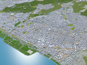 Metropolitan Area Istanbul Turkey 100km 3D Model