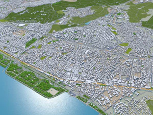 महानगरीय क्षेत्र इस्तांबुल तुर्की 100 किमी 3D मॉडल