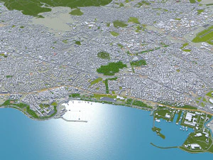 महानगरीय क्षेत्र इस्तांबुल तुर्की 100 किमी 3D मॉडल