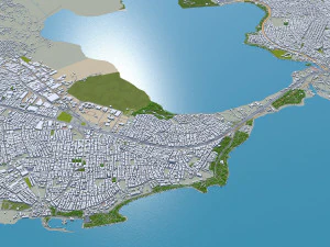 महानगरीय क्षेत्र इस्तांबुल तुर्की 100 किमी 3D मॉडल
