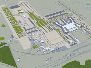 Metropolitan Area Istanbul Turkey 100km 3D Model