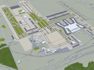 महानगरीय क्षेत्र इस्तांबुल तुर्की 100 किमी 3D मॉडल