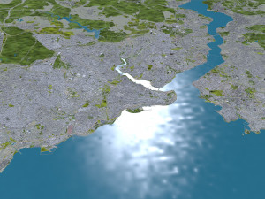 Metropolitan Area Istanbul Turkey 100km 3D Model