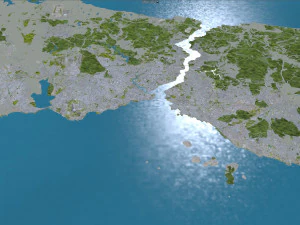 महानगरीय क्षेत्र इस्तांबुल तुर्की 100 किमी 3D मॉडल