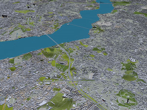 Metropolitan Area Istanbul Turkey 100km 3D Model