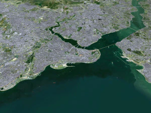 महानगरीय क्षेत्र इस्तांबुल तुर्की 100 किमी 3D मॉडल