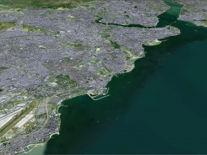 Metropolitan Area Istanbul Turkey 100km 3D Model