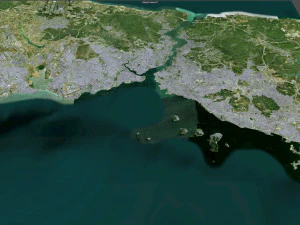 महानगरीय क्षेत्र इस्तांबुल तुर्की 100 किमी 3D मॉडल