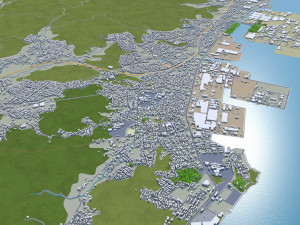 kitakyushu city japan 50km 3D Model