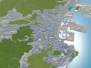 kitakyushu city japan 50km 3D Model