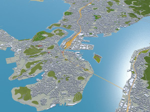 kitakyushu city japan 50km 3D Model