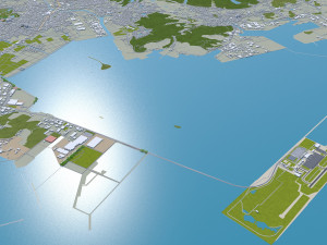 kitakyushu city japan 50km 3D Model