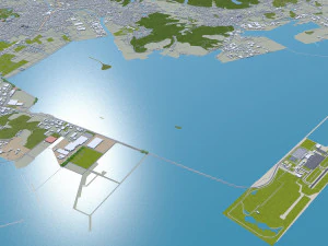 kitakyushu city japan 50km 3D Model