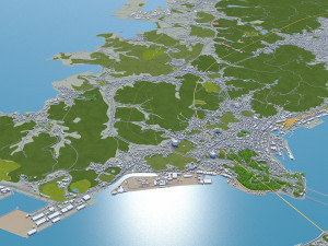 kitakyushu city japan 50km 3D Model