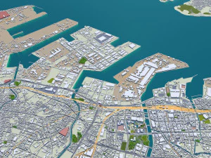 kitakyushu city japan 50km 3D Model
