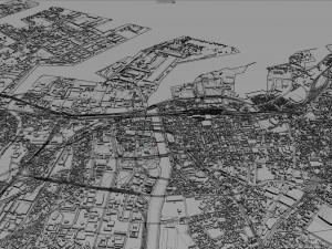kitakyushu city japan 50km 3D Model