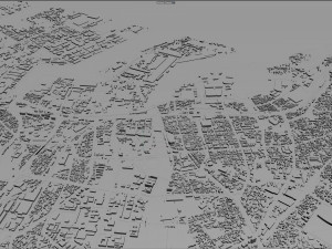kitakyushu city japan 50km 3D Model