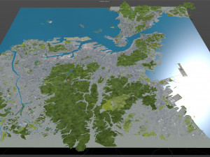 kitakyushu city japan 50km 3D Model