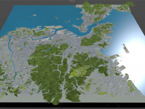 kitakyushu city japan 50km 3D Model