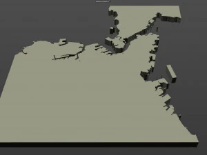 kitakyushu city japan 50km 3D Model