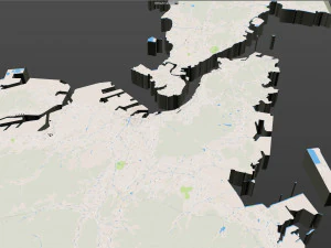 kitakyushu city japan 50km 3D Model