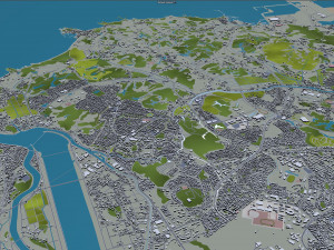 kitakyushu city japan 50km 3D Model