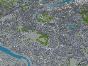 kitakyushu city japan 50km 3D Model