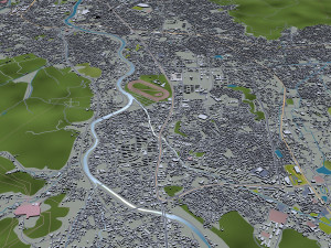 kitakyushu city japan 50km 3D Model