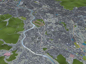 kitakyushu city japan 50km 3D Model