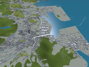 kitakyushu city japan 50km 3D Model