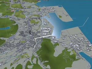 kitakyushu city japan 50km 3D Model
