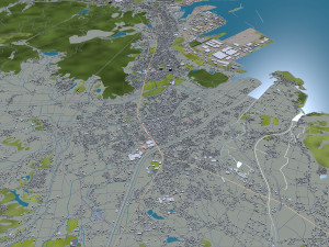 kitakyushu city japan 50km 3D Model
