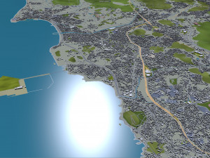 kitakyushu city japan 50km 3D Model
