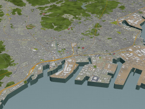 kitakyushu city japan 50km 3D Model