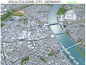 Koln cologne city germany 70km 3D Model