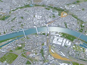 Koln cologne city germany 70km 3D Model