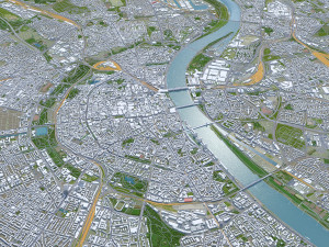Koln cologne city germany 70km 3D Model